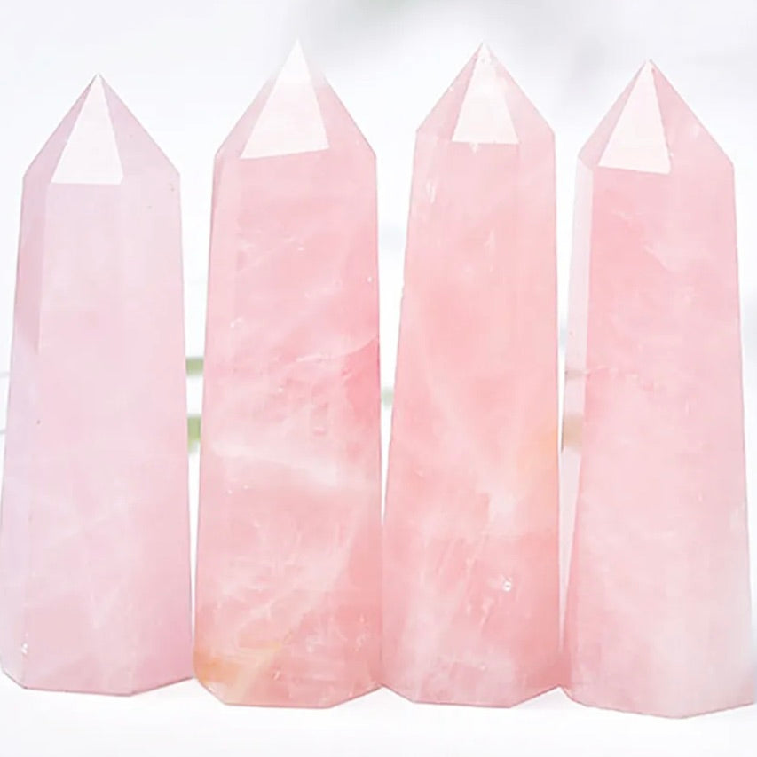 Natural Rose Quartz Crystal Obelisk
